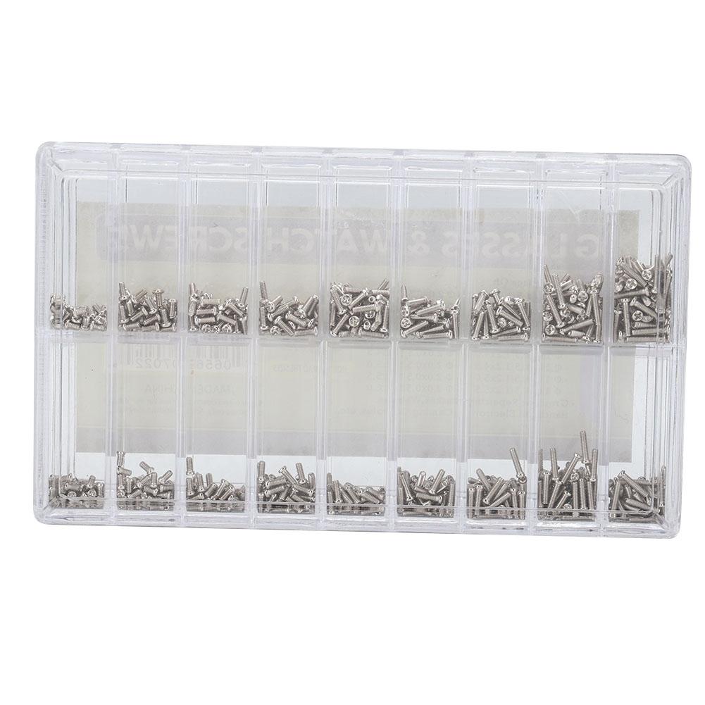 1800Pcs/box 18 Sizes Watch Mini Screw Kit Stainless Steel Screws Glasses Sunglasses Electronics Repair Watch Back Case Accessory