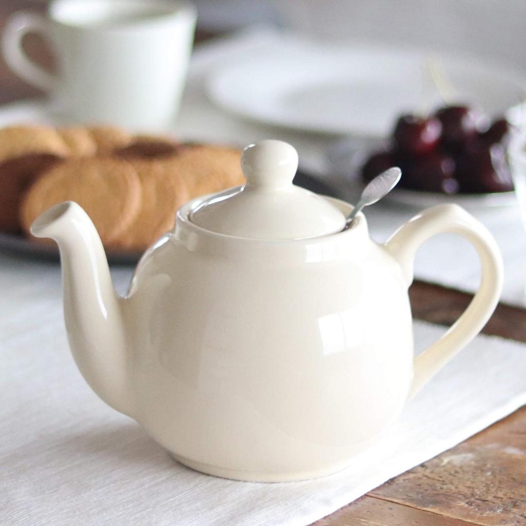 London Pottery London Pottery Tekanna 2 Koppar 550ml Elfenben Brittiskt Märke Svart Te