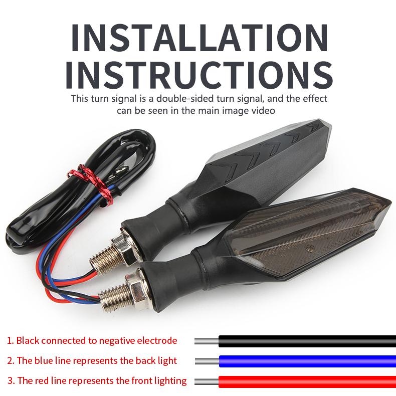 Hot Sale Motorbike Accessories Double-Sided Flowing Turn Signal 12V LED Flashing Indicator Light Motorcycle Winker Lamp
