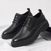 2025 spring new small leather shoes men's British style large size men's shoes 45 46 black lace-up antique trendy shoes D54