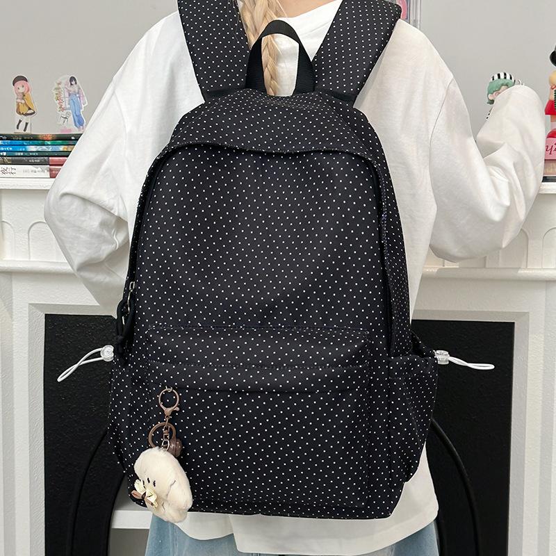 Dot Print Backpack Middle School Student Class Schoolbag Travel Computer Backpack