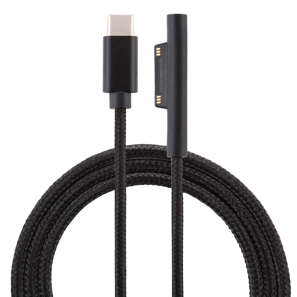 Type-C to 6Pin Nylon Notebook Power Adapter Cable 1.5m for Microsoft Surface Pro 3/4/5/6