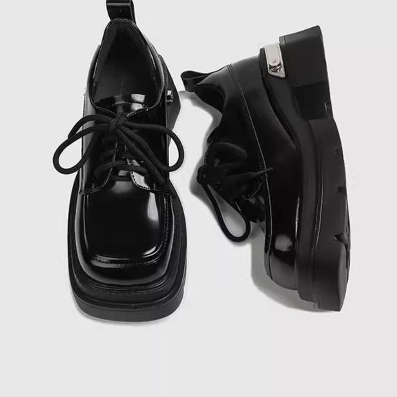 Women's Shoes Loafers Square Heels with Medium Toe Ladies Pumps Platform 39 Chic Point Y2k Comfortable and Elegant 2025 Trend
