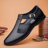 Summer Sandals Men's New Leather Hollow Hole Shoes Men's Casual Leather Shoes Soft Sole Breathable Business Men's Shoes
