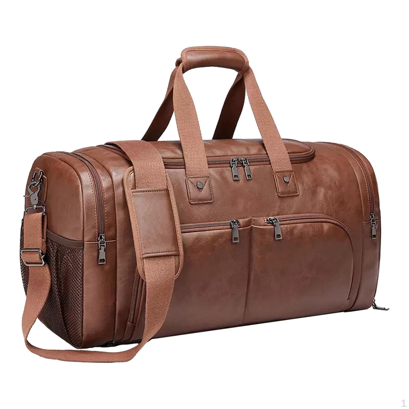 

Спортивная сумка из искусственной кожи для деловых поездок, портативная мужская легкая сумка с обувью коричневый