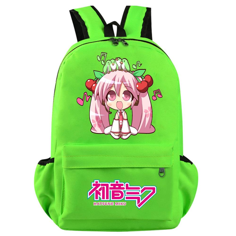 Anime Kreslený Batoh s Potiskem Hatsune Miku pro Teenagera Studenta Dívku Chlapce Školní Taška Velkokapacitní Vodotěsná Cestovní Taška Dárek