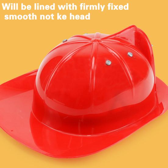Firefighter Helmet Toy Stimulated Firefighter Helmet Children Cosplay Helmet Educational Thickened Firefighter Badge Helmet Toy