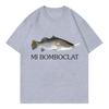 Mi Bomboclat Funny Smoking Fish Tee Vintage Hip Hop Black Short Sleeve Y2k Meme Unisex Casual Loose Graphic T Shirt