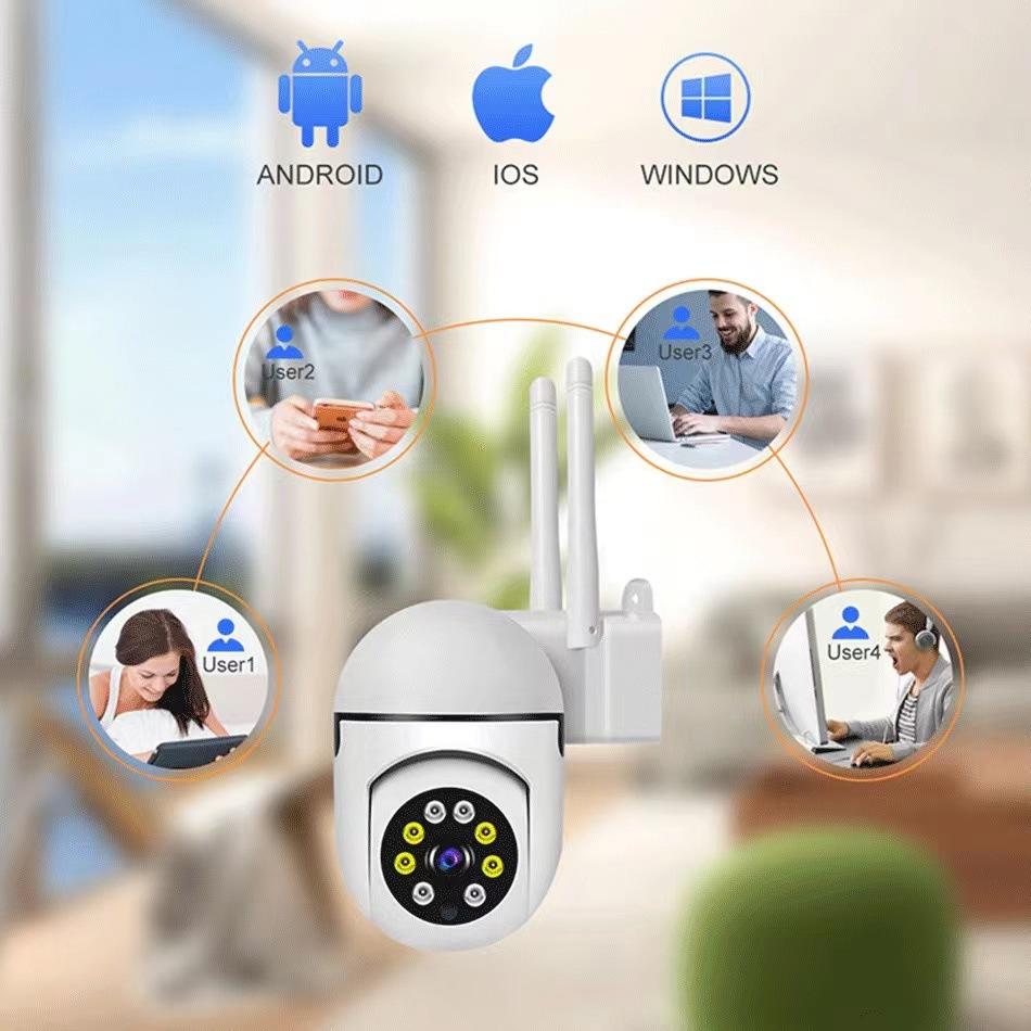 Ev WiFi Monitörü 360 Derece Akıllı Telefon Akıllı Uzaktan İç Mekan Gece Görüşü Yüksek Çözünürlüklü Tam Renkli İzleme Kamerası