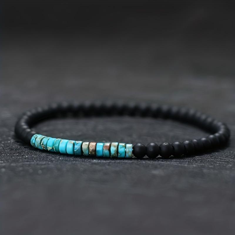 Мужской браслет из матовых бусин синего императорского камня, Модный DIY браслет из камней для повседневной носки, Подарок синий