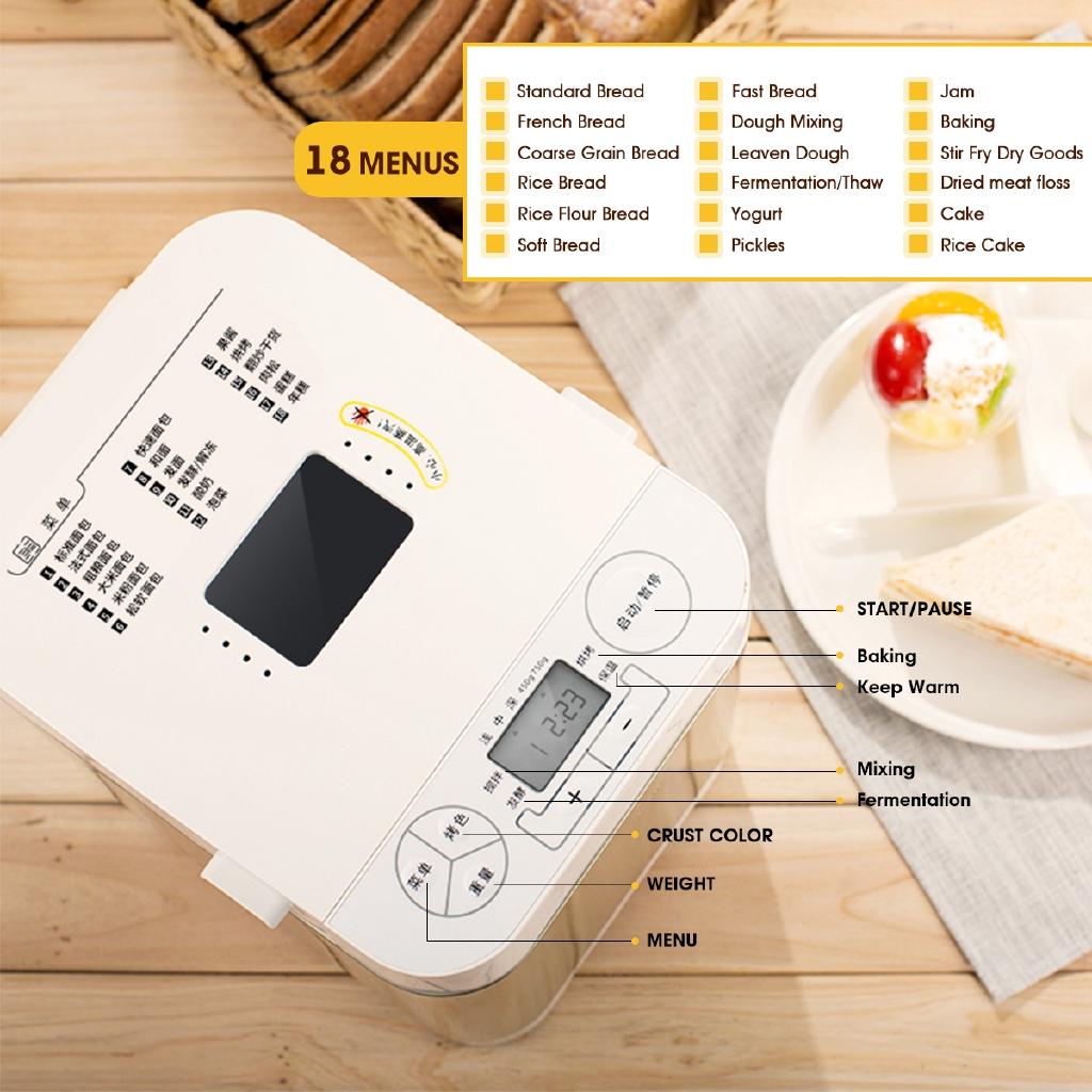 450W Automatic Intelligent Bread Baking Multifunction Bread Maker Home Diy Yogurt Maker Machine Household Cooking Tools