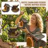 Hanging Tree Stump Bird Feeder, Suitable For Courtyards, Balconies, And Gardens; European- Resin Craft.