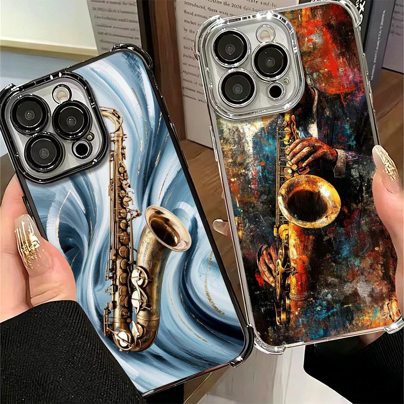 Saxophone Instrument Music Soft Phone Case For Xiaomi Poco X7 X8 Pro Max X6 X5 X3 F8 Ultra F7 M8 M7 M5S Redmi 15C 15A 15 14C 13C