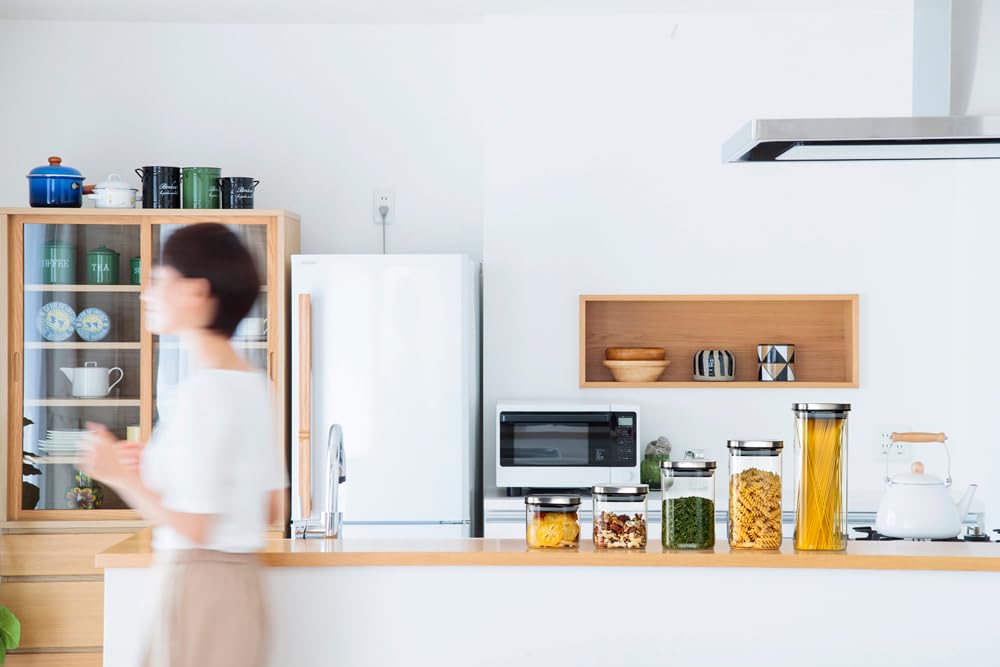 Ishigaki Delish Life Récipient de Stockage en Verre Carré 4573 Résistant à la Chaleur, Boîte de Conservation, 800ml,