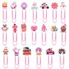Pink Cartoon Christmas Bookmark Clips - Cute, Large, Colored Page Markers for Office Supplies