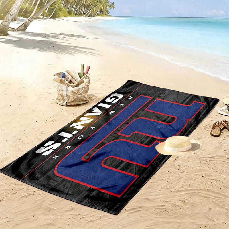 New York Giants Print Beach Towel, Large Soft Quick Dry Towel for Beach Camping Swimming