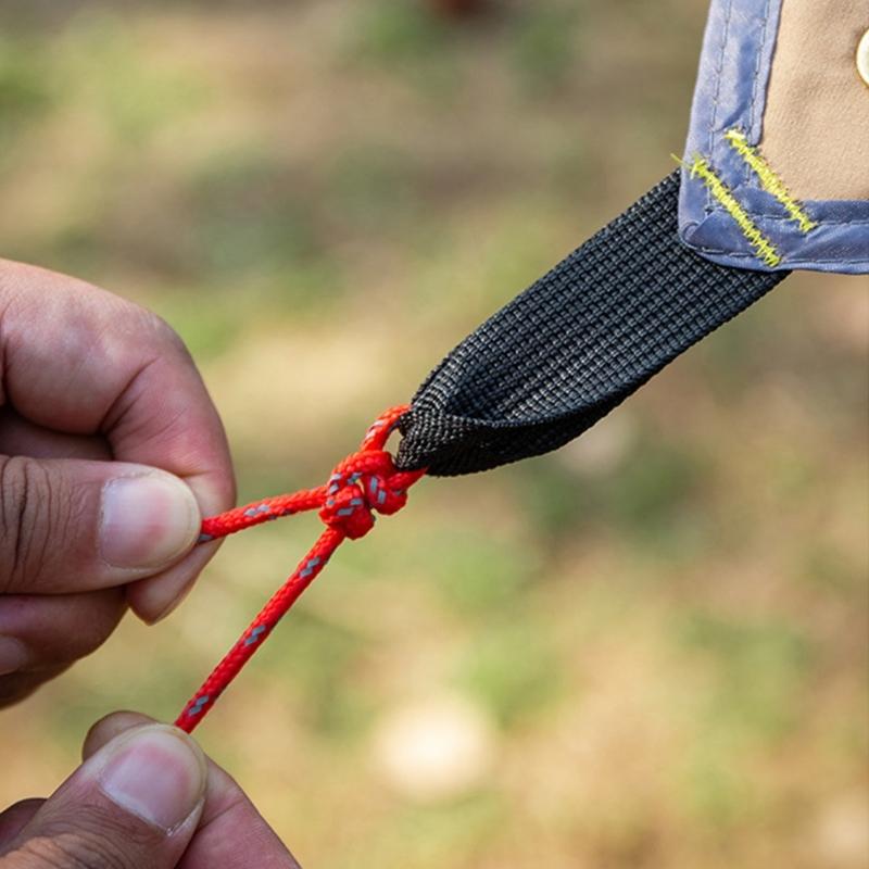 4pack Durability Reflective Tent Cords Reinforced Windproof Rope with Buckles for Enhances Night Safety