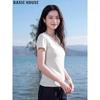 Basic House Women's U-Neck Short Sleeve T-Shirt