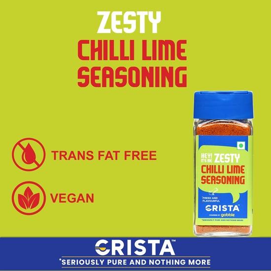 Crista Zesty Chilli Lime Seasoning | Chilly & Lemon Spice Blend | Trans Fat Free | Vegan | Additives & Preservatives | 50 Gms