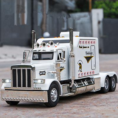 Nuovo 1/24 Lega Camion Trattore Testa Modello Auto Metallo Diecast Camion Contenitore Veicoli di Trasporto Ingegneristici Modello Auto Giocattolo per Bambini Regalo