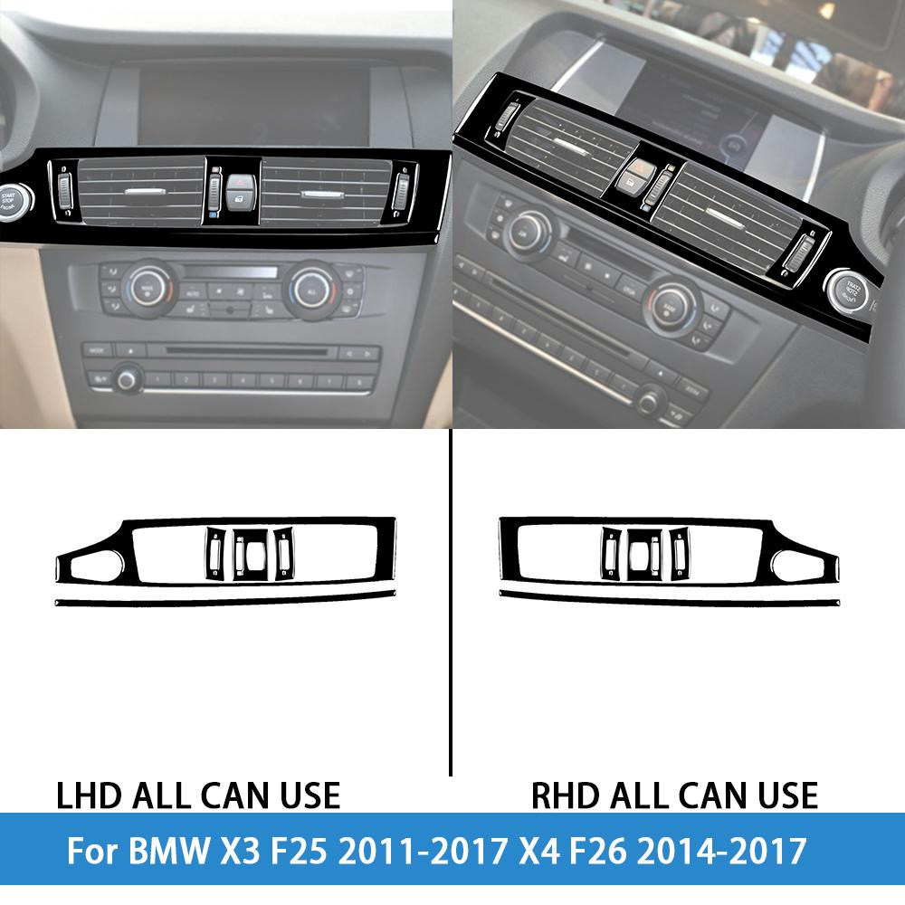 For BMW X3 F25 2011-2017 X4 F26 2014-2017Car Accessories Piano Black Interior Air Vent Taillight Console Trim Modified Sticker