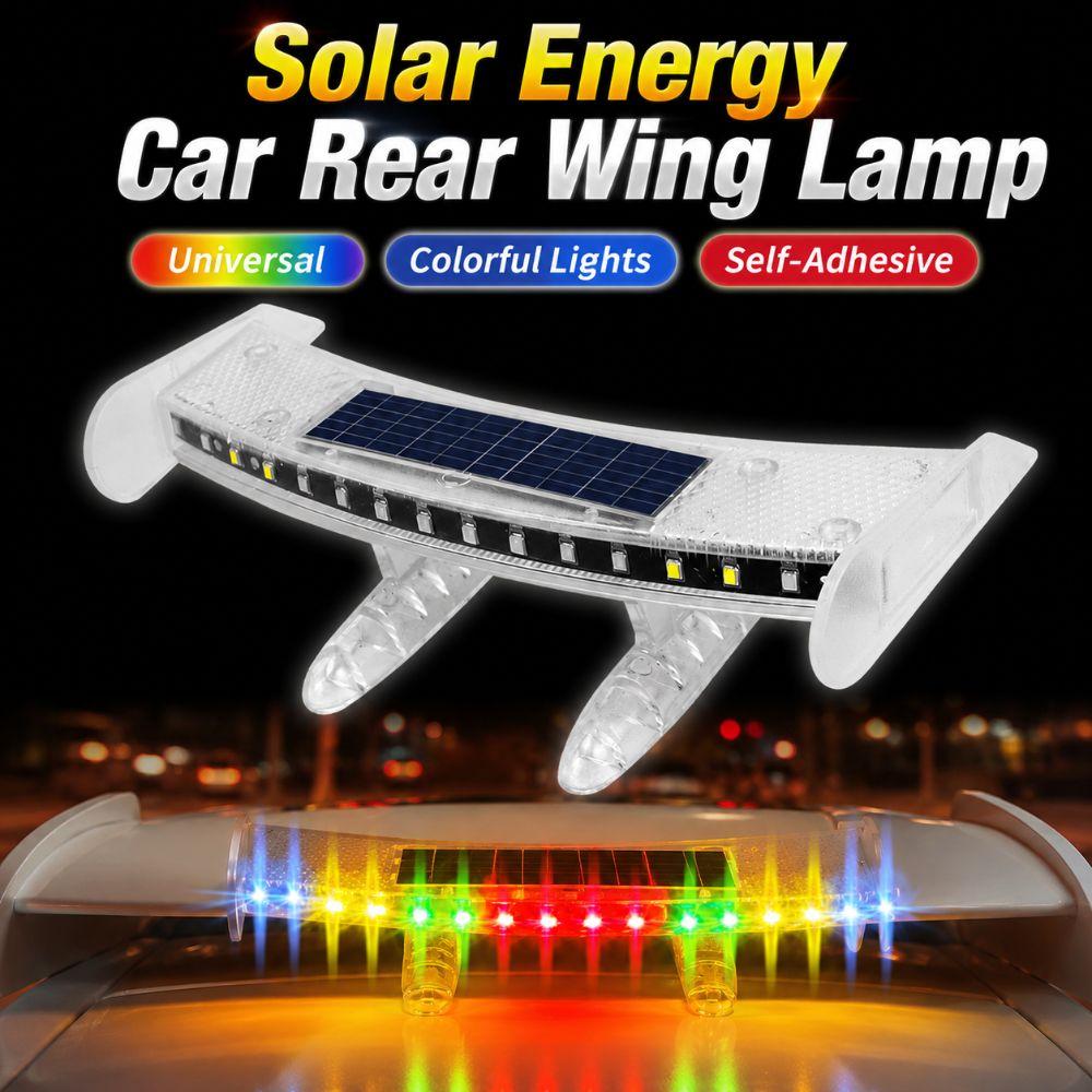 Mini Car Rear Wing Lamp Solar Energy Car Ambient Lighting Trunk Warning Light  Car Exterior Trim