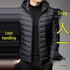 Herren Daunenjacke Slim: Kurz, Stehkragen, mit Kapuze, für Herbst und Winter