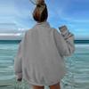 Half Zipper Stand Collar Sweatshirt Women Loose Long Sleeve Hoodie Autumn Winter Solid Color Casual Sport Pullover