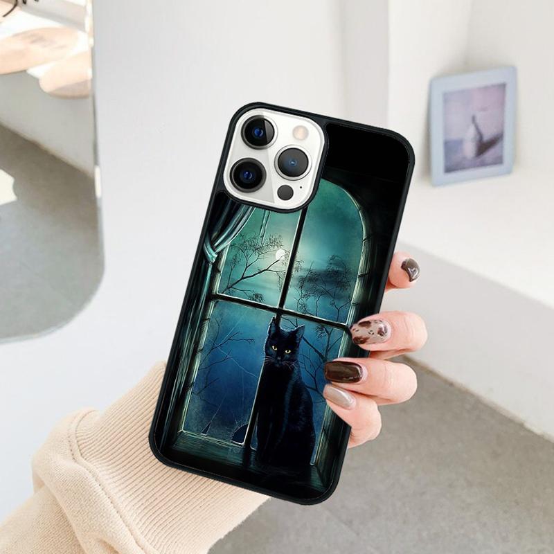 Witch Black Cat Phone Case For iPhone 17 Air 16 15 14 11 12 13 Pro MAX Plus coque Cover Shell