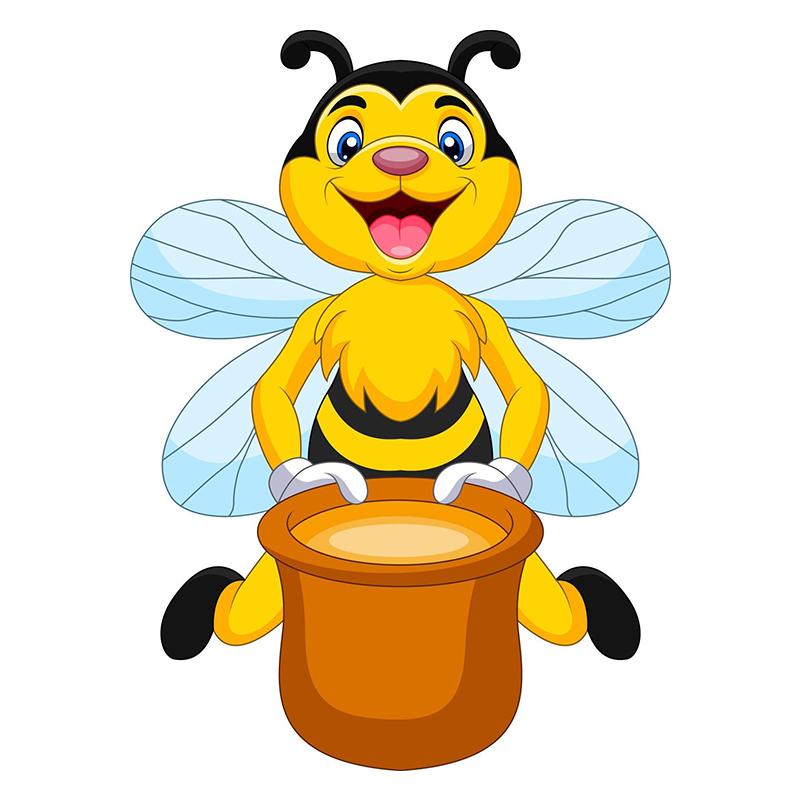 Cartoon kleine Biene hält Honig Aufkleber auf dem Auto Vinyl Aufkleber wasserdichte Dekoration Autoaufkleber