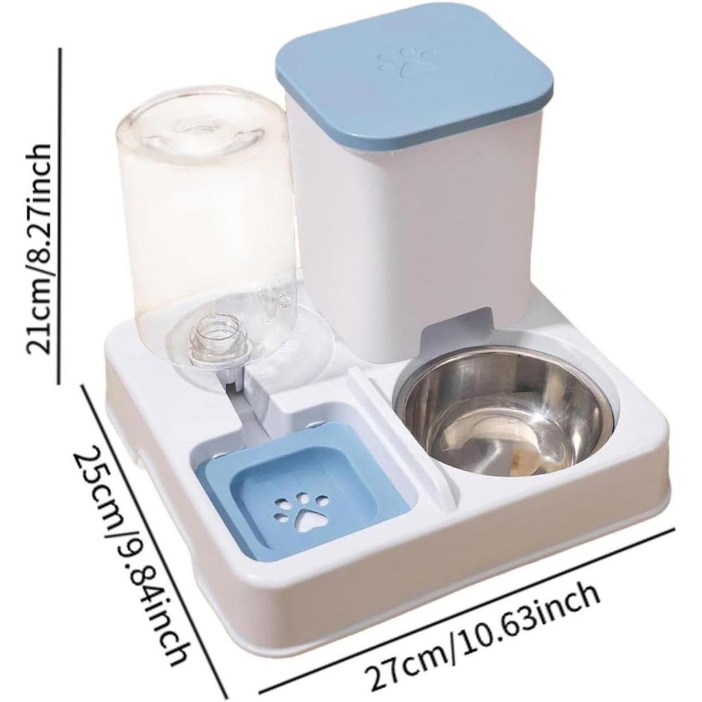 Automatic Cat Feeder and Water 2 In 1 Non-Slip Pet Bowl Portable Automatic Feeders Pet Food and Water Dispenser for Cat Dog Bowl