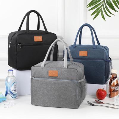Isolierte Handtasche mit großem Fassungsvermögen für Berufstätige - Pendler- und Frischehaltebeutel mit einfarbigem Design