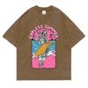 Endless Summer Skelett Surfen Gewaschen Retro Schneekleidung Herren Qualitäts-T-Shirt Sommer Baumwoll-T-Shirts Street Loose Tops
