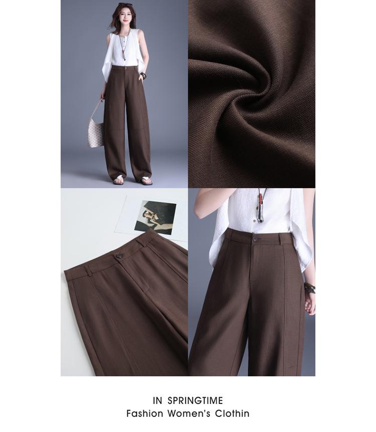 Neuer Eingang Schlankmachende High-Waist Hosen mit Fall - Vielseitiges Schlankes & Weiter Bein Design für Freizeitkleidung