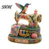 Desktop Decorative Craft Tiny 3D Beaded Sewing Machine DIY Kit for Kids & Adults, Exquisite Hummingbird Handmade Bead Set, Stress Relief Creative