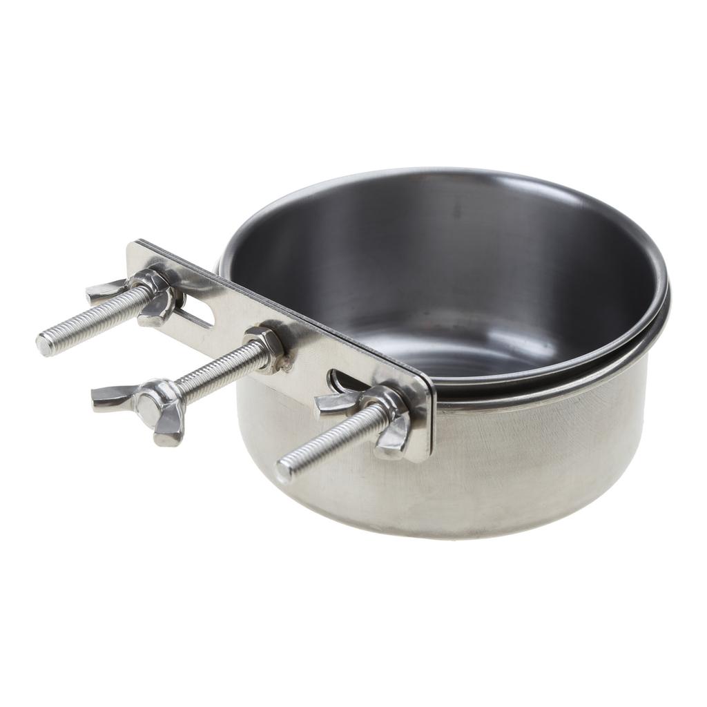 Cage Cats Water Food Dispenser Bowl for Small Animals Rabbit Stainless Steel for Pets Cage Mount Hanging Bowls