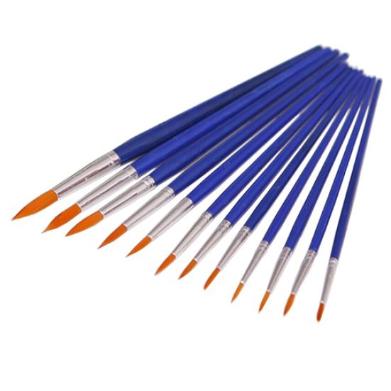 

12 нейлоновых кистей для волос с заостренным кончиком, художественная краска, акварельные ручки для рисования