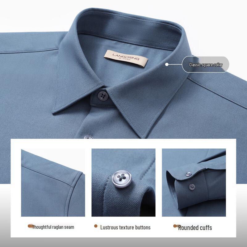 Langdeng Men's Business Winter Warm Long Sleeve Shirt