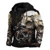 Herren Kapuzenpullover Lockerer Schnitt Mit 3D Digitalem Tierdruck Air Layer Stoff Langarm Freizeit Oberteil Alles