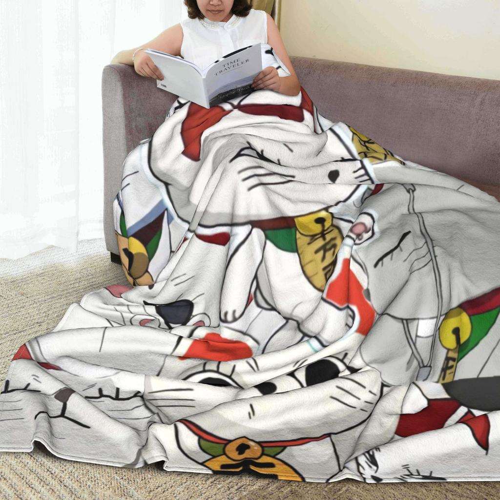 Turbo Granny Cat Flannel Blankets Spring Soft Throw Blanket for Children Bedroom Aesthetic Bedspread Sofa Bed Cover