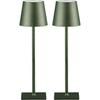 CHLORANTHUS 2 Pack Cordless Table Lamps, 3 Colors Stepless Dimming, 5000mAh Rechargeable Battery LED Desk Lamp for Bedroom/Couple
