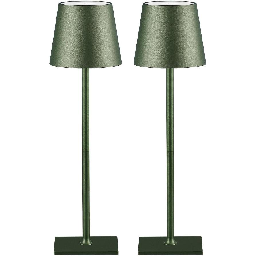 CHLORANTHUS 2 Pack Cordless Table Lamps, 3 Colors Stepless Dimming, 5000mAh Rechargeable Battery LED Desk Lamp for Bedroom/Couple