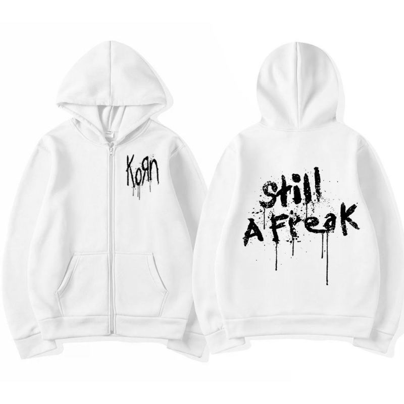 Korn Rock Band WORLD TOUR Zipper Jackets Metal Music Men's Hoodies Oversized Hip Hop Streetwear Zip Up Sweatshirts Punk Y2K Tops