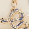 Keychain Pendant Sparkling Rhinestones Inlaid Zinc Alloy Snake Shape Key Chain Lightweight Car Bag Accessory