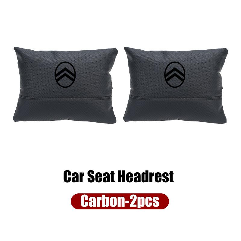 Car Seat Hanging Headrest Leather Neck Pillow Head Protector Accessories For Citroen C4 C3 C5 C1 C2 Berlingo Celysee Cactus