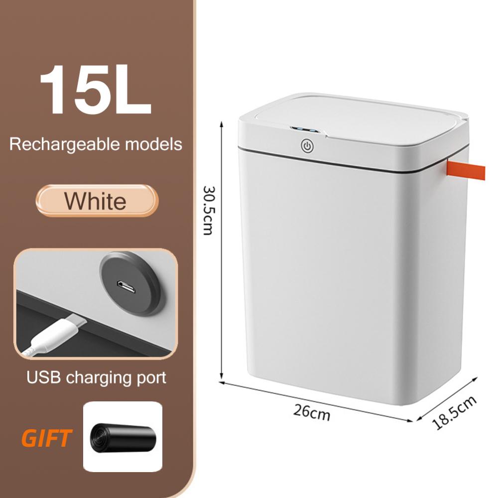 15L Automatic Packing Trash Can Smart Narrow trash can For Bathroom Toilet Waterproof Garbage Bin Smart Home
