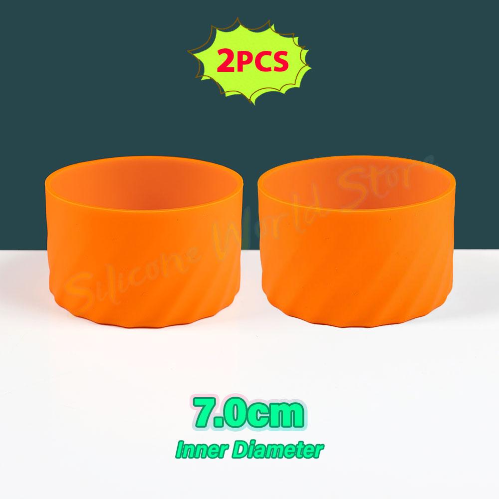 SW 2PCS 7.0CM Water Cup Silicone Boots Thermos Protective Cover Silica Gel Bottom Sleeve Anti-Slip Scratch-resistant for Stanley