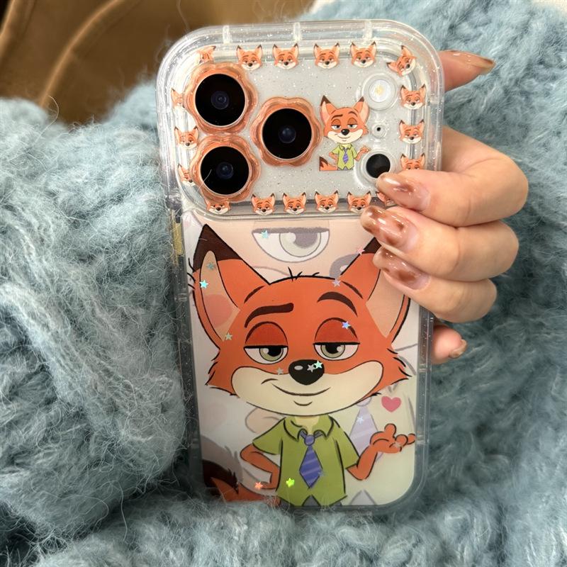 Nick and Judy Cartoon Epoxy Case for iPhone 14/13 Apple 17/16/15 PRO MAX - Anti-Fall Protection