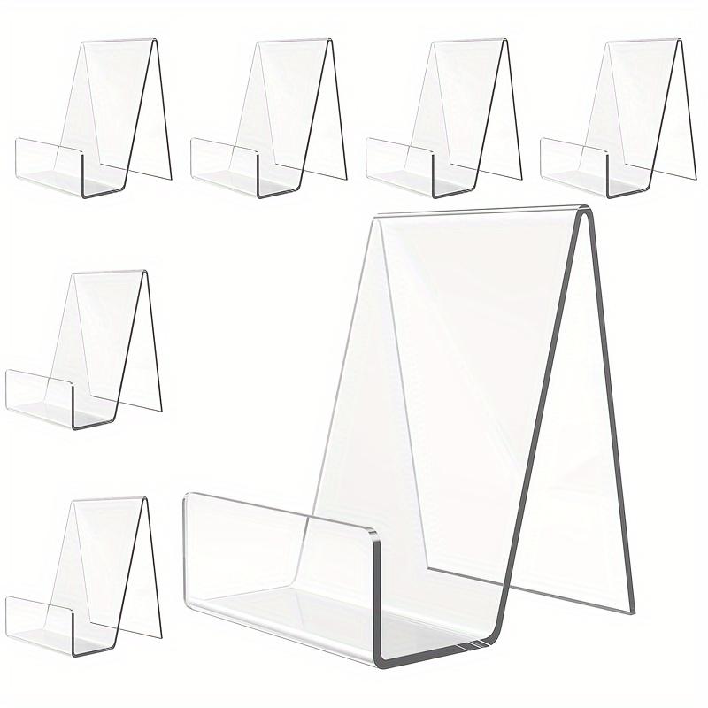 Set mit 10 langlebigen, transparenten Acryl-Buchhaltern mit offener Vorderseite - A-Rahmen-Regaleinheiten geeignet für Zuhause, Büro