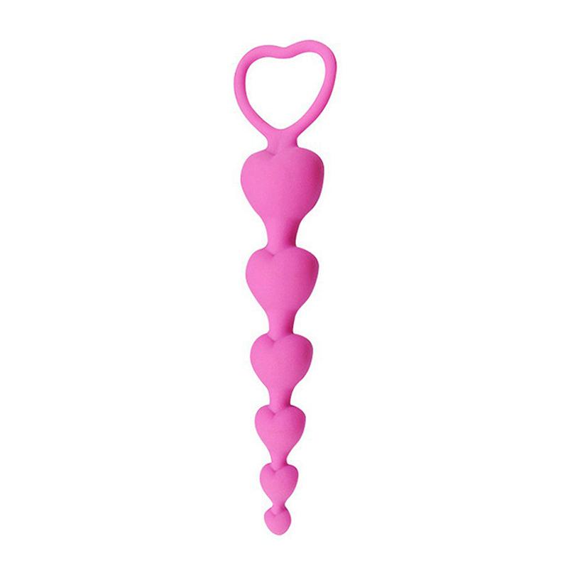 Soft Silicone Heart Beads Anal Plug Big Balls G-Spot Stimulating Butt Plug for Couples Adult Sexy Anal Masturbator Anus Toys